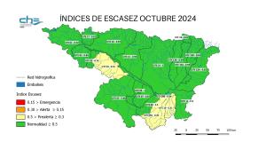 Informe mensual de indicadores de sequía y escasez, octubre 2024